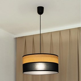 Lampadario a cavo ALBA 1xE27/15W/230V Ø 45 cm nero/marrone