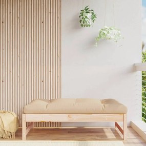 Poggiapiedi Da Giardino 120x80 Cm İn Legno Massello Di Pino /