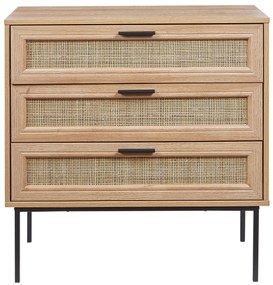 Cassettiera rattan legno chiaro PASCO Beliani