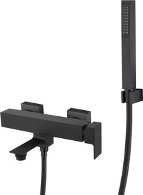 Rubinetto per vasca getto aerato Flat per muro nero pvd MAMOLI