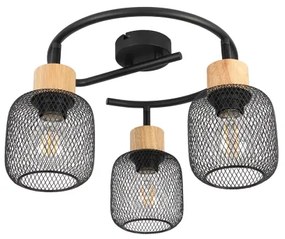 Brilagi - Faretto orientabile BASKLITE 3xE27/15W/230V, finitura legno di hevea/nero