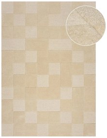 Tappeto in lana beige 200x290 cm Checkerboard - Flair Rugs