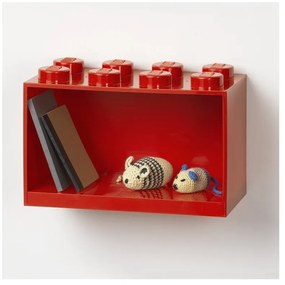 Mensola a muro rossa per bambini Brick 8 - LEGO®