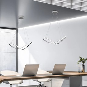 Sospensione Moderna Infinity Luce Led Integrata Metallo E Alluminio Cromo 