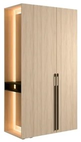 Armadio Ingresso 110x207h Cm 2 Ante Con Specchio Laterale Rovere Barcelona