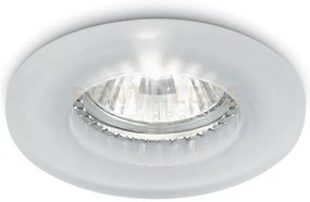 Gfa070- faretto in vetro bianco e metallo 1 luce attacco gu10 d.9,8cm