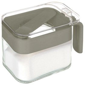 Zuccheriera in vetro 300 ml con cucchiaino grigio