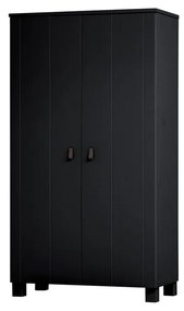 Armadio in pino nero 111x202 cm Ties - WOOOD