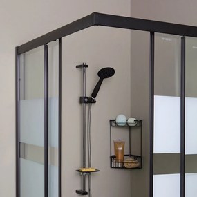 Cabina Doccia Rettangolare 70X100 Nera Con Pareti Serigrafate | Cielo
