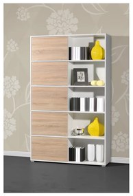 Libreria bianca in rovere 120x196 cm Slide - Germania