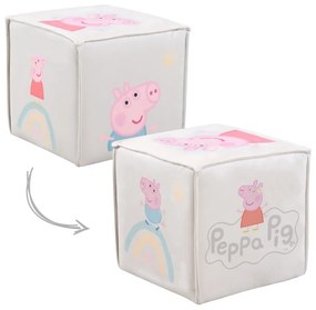 Pouf per bambini in velluto bianco Peppa Pig - Roba