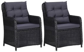 Set mobili da pranzo per giardino 3 pz nero