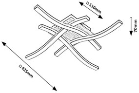 Rabalux 2281 - Lampadario LED a plafone HEIMDALL 4xLED/20W/230V