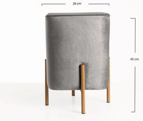 Puff Roys Velluto - Grigio
