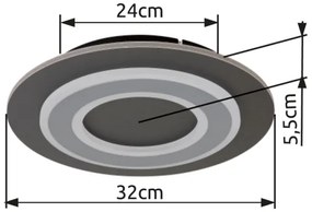 Globo 48032-24 - Plafoniera LED JAYDEN LED/24W/230V diametro 32 cm antracite