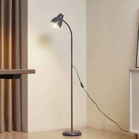 Lampada da terra Tebbi Lindby, Alluminio / Grigio / Zincato, Soggiorno / Sala da pranzo, Metallo, Lampada da terra