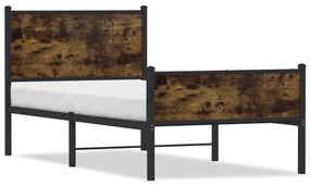 Giroletto Senza Materaso İn Metallo Rovere Fumo 90x190 Cm /