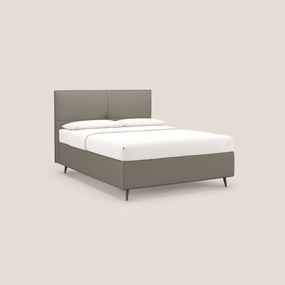 Greta letto contenitore dimensioni SLIM con testata trapuntata in ecopelle impermeabile T04 talpa