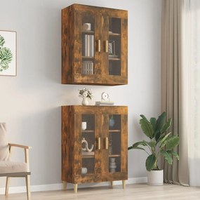 Armadietto Pensile A Parete Rovere Fumo 69,5x34x90 Cm /