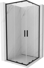 Mexen Exo-S Duo cabina doccia quadrata scorrevole 80 x 80 cm, trasparente, nera - 8111-080-080-70-00