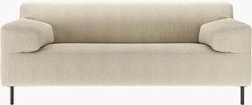 Divano 2 posti in velluto a coste grigio naturale/nero freistil180, larg. 182 cm