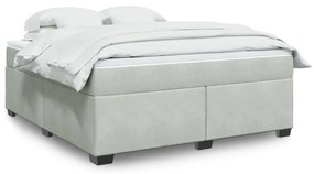 Giroletto A Molle Con Materasso Grigio Chiaro 180x200cm Velluto /