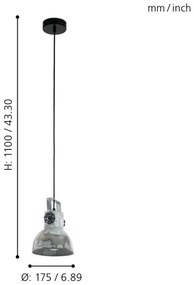 Eglo 49619 - Lampadario a sospensione con filo BARNSTAPLE 1xE27/40W/230V