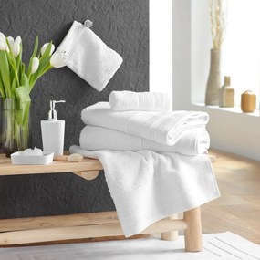 Asciugamano bianco in spugna di cotone 70x130 cm Tendresse - douceur d'intérieur