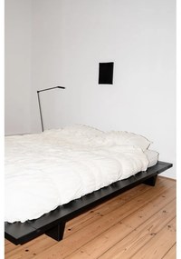 Letto matrimoniale nero in legno di pino con griglia 160x200 cm Japan - Karup Design