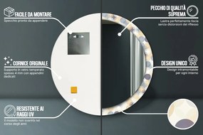 Specchio rotondo stampato Ruote geometriche fi 100 cm