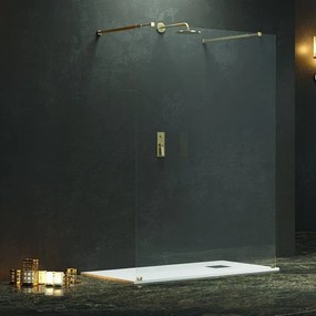 Kamalu - parete doccia walk-in 140cm color oro kw3000r
