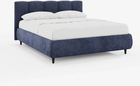 ARKAM letto imbottito con vano contenitore e testiera a lavorazione verticale - design shabby chic in tessuto certificato Oeko-Tex®