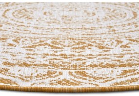 Tappeto rotondo per esterni giallo ocra-bianco ø 140 cm Siruma - NORTHRUGS