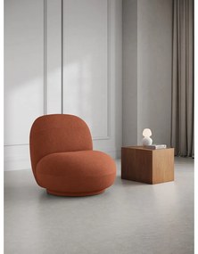 Poltrona in tessuto bouclé color mattone Chuck - Micadoni Home