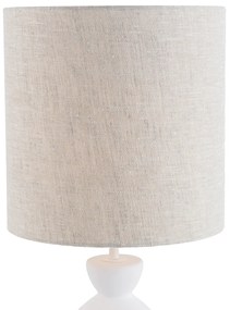 Lampada da tavolo di design in tessuto bianco paralume grigio chiaro 25 cm - Alisia