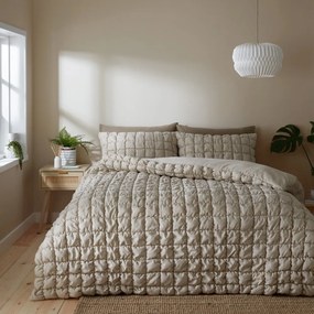 Biancheria da letto beige per letto matrimoniale 200x200 cm Puffer - Catherine Lansfield