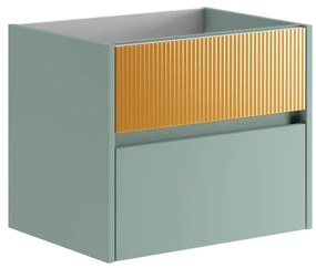 Mobile da bagno sotto lavabo Niwa verde laccato opaco L 59.5 x H 50 x P 45.5 cm 2 cassetti, lavabo non incluso