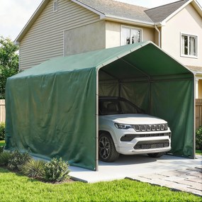 Telo Impermeabile 6x8 m con 28 Occhielli per Fissaggio in PE Resistente agli Strappi da 90 GSM Verde...