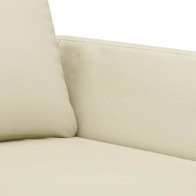 Set di divani 2 pz con cuscini crema in similpelle