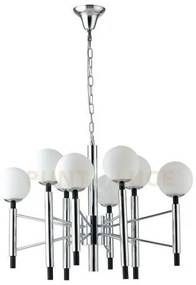 Lampadario a sospensione hammond cromo e nera 8 luci attacco e14 83...