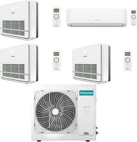 Climatizzatore Condizionatore Hisense Console R32 Quadri Split Hi comfort + Console Inverter 7000 + 12000 + 12000 + 12000 BTU con U.E. 4AMW105U4RAA