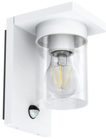 Applique Bianca IP54 con Base E27 e Sensore di Movimento - Serie RIGA