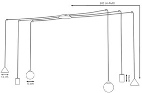 Lampadario a sospensione FUJI 6 Gold