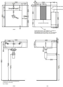 Cielo Enjoy Lavabo 50x48 Sospeso O Da Appoggio Rettangolare Con Troppopieno Bianco lucido