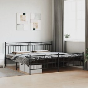Giroletto Con Testiera E Pediera Metallo Nero 200x200 Cm /