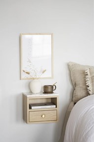 Comodino con piano in marmo di colore naturale Whitmore - Rowico