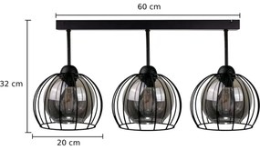 Lampadario a plafone SOLO BLACK 3xE27/60W/230V