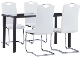 Set sala da pranzo 5 pz in similpelle bianco