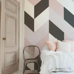 Fotomurale Motivo, nero, bianco e rosa 139 x 280 cm