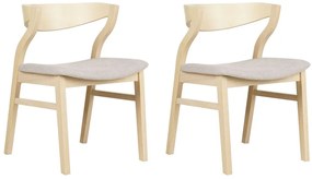 Set di 2 sedie da pranzo legno chiaro e beige MAROA Beliani